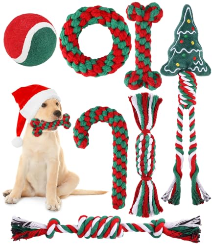 Cotepi 7 Stück Hundespielzeug Weihnachten,Hundespielzeug Kauen,Hundezähne Reinigungsseil Spielzeug,Naturbaumwolle Hundespielzeug Seil,hundespielzeug kleine Hunde,Hund Weihnachten Cotepi 7 Stück Hundespielzeug Weihnachten,Hundespielzeug Kauen,Hundezähne Reinigungsseil Spielzeug,Naturbaumwolle Hundespielzeug Seil,hundespielzeug kleine Hunde,Hund Weihnachten von Cotepi