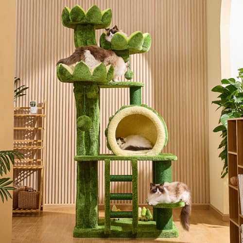 Großer Katzenbaum, Blumen-Katzenturm für Indoor-Katzen und Erwachsene, strapazierfähig, Luxus-Katzenmöbel für Maine Coon, mehrstöckiges modernes Katzenhaus mit abnehmbaren Matten, Kratzkissen, von Couner