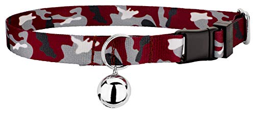 Country Brook Petz Katzenhalsband, Camouflage-Muster, karminrot und weiß, Sport- und Leichtathletik-Kollektion mit 14 temperamentvollen Designs von Country Brook Petz