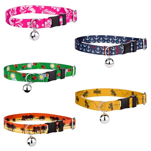 Country Brook Petz - Königsblaues hawaiianisches Katzenhalsband - Hawaii-Kollektion mit 8 tropischen Designs von Country Brook Petz