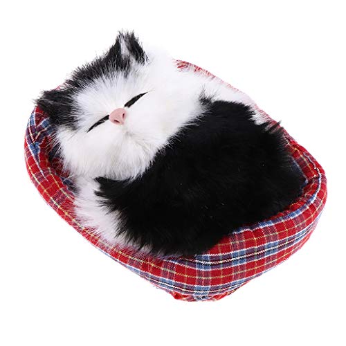 Courtieyeardceastea Schlafendes Kätzchen, Katze, Plüsch, klingendes Spielzeug, Heimdekoration A von Courtieyeardceastea