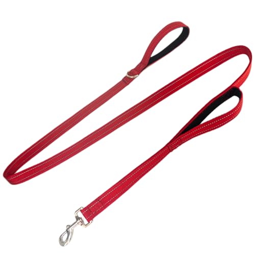 Doppelter gepolsterter Griff, Standard-Leine für große Hunderassen, die mit reflektierenden Nähten ziehen, um 360° drehbar, robuste Metallschnalle, D-Ring, strapazierfähiges Nylon, 1,8 m lang für Doppelter gepolsterter Griff, Standard-Leine für große Hunderassen, die mit reflektierenden Nähten ziehen, um 360° drehbar, robuste Metallschnalle, D-Ring, strapazierfähiges Nylon, 1,8 m lang für von Cover Geny