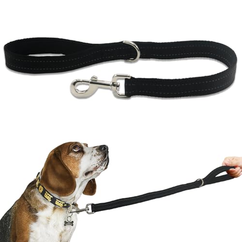 Kurze Nylon-Leine mit Griff, 61 cm, robuste Hundeleine, gepolsterter Griff und D-Ring für Kontrolle, 70 cm lang, für kleine bis große Hunde, Trainingsleine, Schwarz Kurze Nylon-Leine mit Griff, 61 cm, robuste Hundeleine, gepolsterter Griff und D-Ring für Kontrolle, 70 cm lang, für kleine bis große Hunde, Trainingsleine, Schwarz von Cover Geny