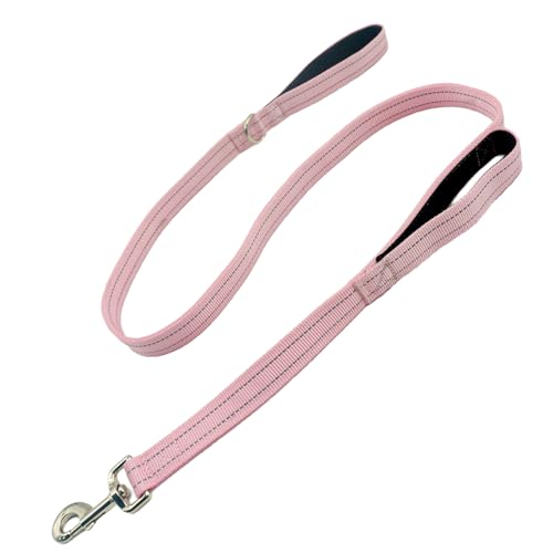 Standard-Hundeleine mit doppeltem gepolstertem Griff, reflektierende Nähte, um 360° drehbar, robuste Metallschnalle, D-Ring, strapazierfähiges Nylon, für mittelgroße Hunde von 20 bis 27 kg, Gehen und Standard-Hundeleine mit doppeltem gepolstertem Griff, reflektierende Nähte, um 360° drehbar, robuste Metallschnalle, D-Ring, strapazierfähiges Nylon, für mittelgroße Hunde von 20 bis 27 kg, Gehen und von Cover Geny