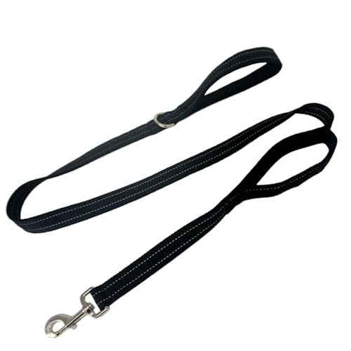 Standard-Hundeleine mit doppeltem gepolstertem Griff, reflektierende Nähte, um 360° drehbar, robuste Metallschnalle, D-Ring, strapazierfähiges Nylon, für mittelgroße Hunde von 20 bis 27 kg, Gehen und Standard-Hundeleine mit doppeltem gepolstertem Griff, reflektierende Nähte, um 360° drehbar, robuste Metallschnalle, D-Ring, strapazierfähiges Nylon, für mittelgroße Hunde von 20 bis 27 kg, Gehen und von Cover Geny
