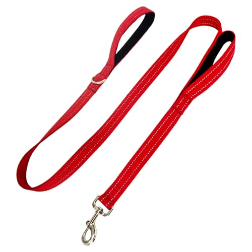 Standard-Hundeleine mit doppeltem gepolstertem Griff, reflektierende Nähte, um 360° drehbar, robuste Metallschnalle, D-Ring, strapazierfähiges Nylon, für mittelgroße Hunde von 20 bis 27 kg, Gehen und Standard-Hundeleine mit doppeltem gepolstertem Griff, reflektierende Nähte, um 360° drehbar, robuste Metallschnalle, D-Ring, strapazierfähiges Nylon, für mittelgroße Hunde von 20 bis 27 kg, Gehen und von Cover Geny