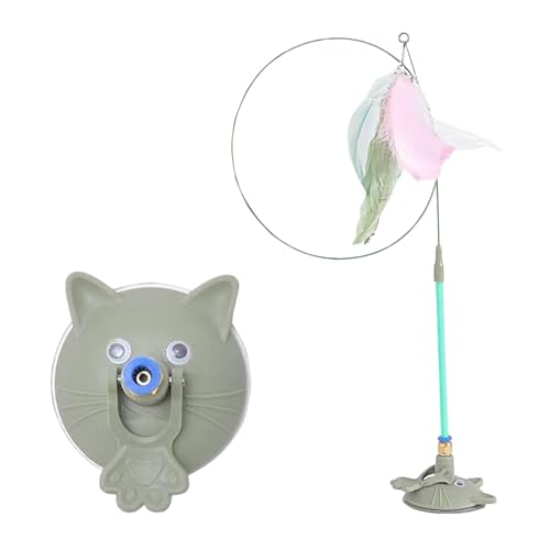 Covermason 2025 Interaktiver Katzen-Teaser-Stab mit 3 Arten von Ersatzfedern. Handgenähte Federn. Übung Unterhaltung für aktive Katzen. Katzenspielzeug Frettchen (C, One Size) von Covermason
