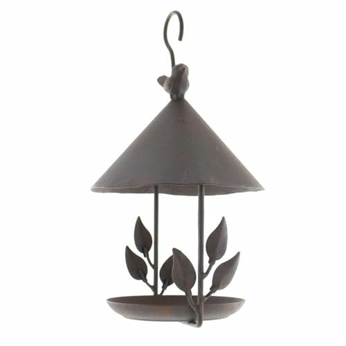 Hängendes Tablett/Plattform für draußen für Outdoor-Futterspender für Vögel, dekorativ, wild, für Terrasse Garten, grau Vogelfutterstation Stehend (Grey, One Size) von Covermason