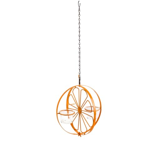 Oriole Vogelfutterspender für draußen, Gelee und Orangen, Doppelbecher, Gelee und Obst, Vogelfutterspender für draußen, Garten, Metallanhänger, Dekoration für Vögel, die (Orange, One Size) von Covermason