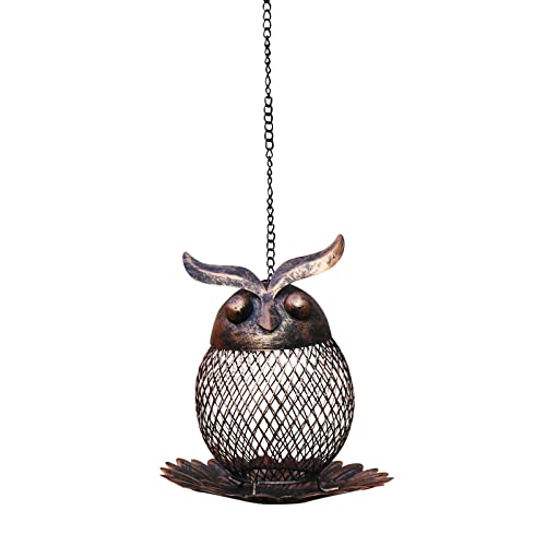 Vogelfutterspender zum Aufhängen im Freien, Metallrahmen, Eichhörnchensicher, Vogelfutterspender zum Aufhängen für den Außenbereich, Metall-Eulenfütterung, Vogelfutterstation, (Bronze, One Size) Vogelfutterspender zum Aufhängen im Freien, Metallrahmen, Eichhörnchensicher, Vogelfutterspender zum Aufhängen für den Außenbereich, Metall-Eulenfütterung, Vogelfutterstation, (Bronze, One Size) von Covermason