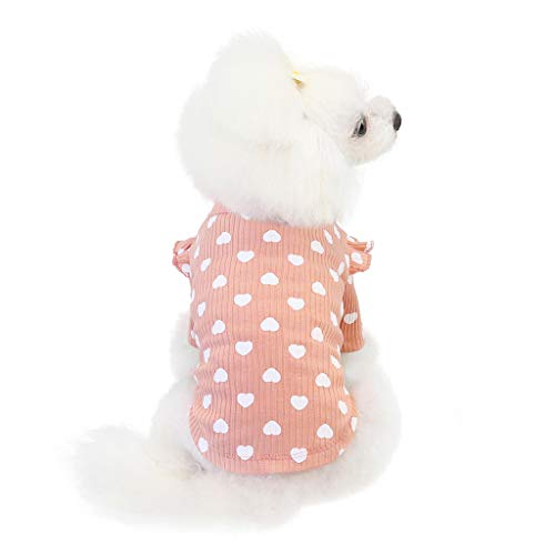 Coversolat Hundekleidung Klein Hunde Sweater mit Herz Motiv Shirt Winter Pyjama Hundepullover für Chihuahua Französische Bulldogge von Coversolat