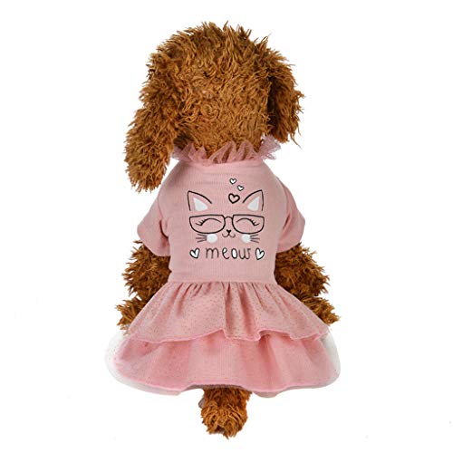 Coversolate Hundekleid für Kleine Hunde Rosa Prinzessin Kleider Tütü Rock Kleid Hundekleidung von Coversolate