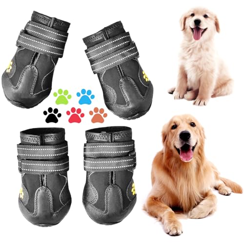 CovertSafe& Hundeschuhe für Hunde, rutschfest, wasserdicht, für draußen, Hundeschuhe für mittelgroße bis große Hunde, 4 Stück, mit robuster Sohle, Schwarz-Rot CovertSafe& Hundeschuhe für Hunde, rutschfest, wasserdicht, für draußen, Hundeschuhe für mittelgroße bis große Hunde, 4 Stück, mit robuster Sohle, Schwarz-Rot von CovertSafe&