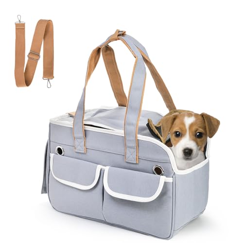 Covzoe Haustier-Tragetasche, zusammenklappbar, für kleine Hunde, mit atmungsaktiven Netzen, 39,9 cm L x 19,1 cm B x 26,9 cm H, mittlere Katzentasche, Tragetasche für kleine Tiere Covzoe Haustier-Tragetasche, zusammenklappbar, für kleine Hunde, mit atmungsaktiven Netzen, 39,9 cm L x 19,1 cm B x 26,9 cm H, mittlere Katzentasche, Tragetasche für kleine Tiere von Covzoe