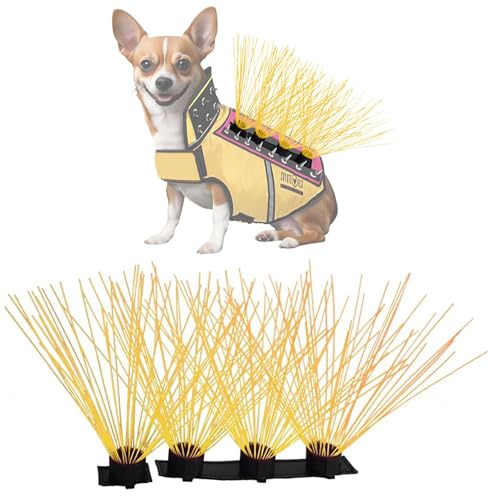 CoyoteVest CoyoteWhiskers Schutz Nylonborsten für CoyoteVest oder SpikeVest Hundegeschirr Weste, Hundezubehör, das Kojote-, Falken- und Raptorangriffe abschreckt (4er Set, Gelb) von CoyoteVest