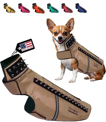 CoyoteVest SpikeVest Hundegeschirr, Weste für kleine Hunde, reflektierende Hundeweste mit Spikes, um dein Haustier vor Kojoten, Raptor- und Tierangriffen zu schützen, Anti-Hawk-Weste, USA(L-Texas Tan) CoyoteVest SpikeVest Hundegeschirr, Weste für kleine Hunde, reflektierende Hundeweste mit Spikes, um dein Haustier vor Kojoten, Raptor- und Tierangriffen zu schützen, Anti-Hawk-Weste, USA(L-Texas Tan) von CoyoteVest
