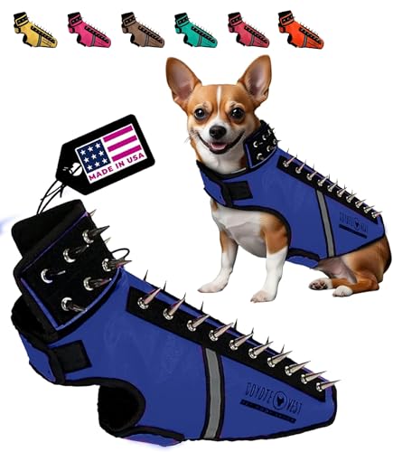CoyoteVest SpikeVest Hundegeschirr, Weste für kleine Hunde, reflektierende Hundeweste mit Spikes, um dein Haustier vor Kojoten, Raptor- und Tierangriffen zu schützen, Anti-Hawk-Weste, USA(S-Royalblau) CoyoteVest SpikeVest Hundegeschirr, Weste für kleine Hunde, reflektierende Hundeweste mit Spikes, um dein Haustier vor Kojoten, Raptor- und Tierangriffen zu schützen, Anti-Hawk-Weste, USA(S-Royalblau) von CoyoteVest