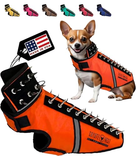 CoyoteVest SpikeVest Hundegeschirr Weste, reflektierendes Hundezubehör mit Spikes zum Schutz Ihres Haustieres vor Raptor und Tierangriffen, Klettverschlüsse für schnelles Tragen und Entfernen (klein, CoyoteVest SpikeVest Hundegeschirr Weste, reflektierendes Hundezubehör mit Spikes zum Schutz Ihres Haustieres vor Raptor und Tierangriffen, Klettverschlüsse für schnelles Tragen und Entfernen (klein, von CoyoteVest