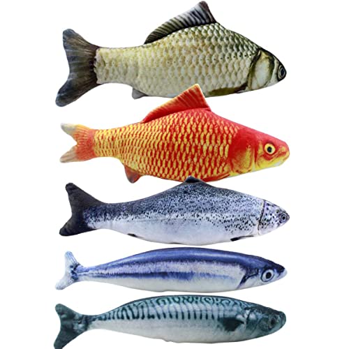 Cozlly 5 Stück Katzenspielzeug Fisch mit Katzenminze, 20CM Plüsch Fischspielzeug, Katzenminze Kissen, Spielzeug Katze, Katze Interaktive Spielzeug für Haustiere Cozlly 5 Stück Katzenspielzeug Fisch mit Katzenminze, 20CM Plüsch Fischspielzeug, Katzenminze Kissen, Spielzeug Katze, Katze Interaktive Spielzeug für Haustiere von Cozlly