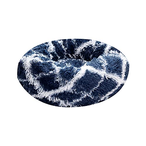 Cozomiz Donut Rundes Plüsch Hundebett Flauschig Waschbar Hundebett für Hunde Katzen Antistress Wolke Plüsch Hundebetten Hundekissen Hundesofa Katzenbett Farbverlauf Diamant Marineblau 40cm von Cozomiz