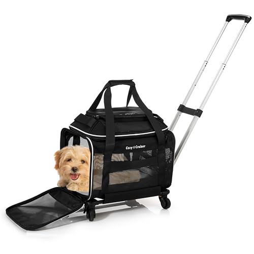 Cozy Cruiser Von Fluggesellschaften zugelassene Tragetasche für Haustiere auf Rädern, Rolltrage, entworfen für Hunde und Katzen, extra geräumige, weich gefütterte Tragetasche, 45,7 x 28,9 x 28,9 cm Cozy Cruiser Von Fluggesellschaften zugelassene Tragetasche für Haustiere auf Rädern, Rolltrage, entworfen für Hunde und Katzen, extra geräumige, weich gefütterte Tragetasche, 45,7 x 28,9 x 28,9 cm von Cozy Cruiser