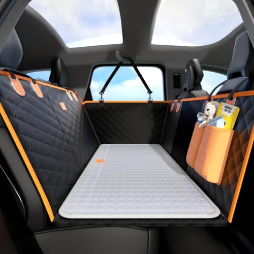 Hunde-Autositzbezug mit hartem Boden, Premium-Rücksitzverlängerung für Hunde mit Türschutz, robuste Hundehängematte für Auto, SUV von Cozy Perch