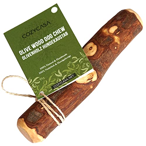 CozyCasa Olivenholz-Kaustab für Hunde | Holz Hundespielzeug Kauwurzel Kauknochen Vegan (M - für Hunde bis 20kg) von CozyCasa