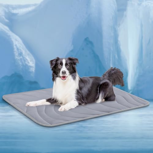 Cozyide Kühlmatte für Hunde, große Matte für Hunde, wendbar (kühlend und warm), für Hunde und Katzen, zur Verwendung in der Hundehütte und Sofa, maschinenwaschbar, 101,6 cm L x 71,1 cm B, Dunkelgrau von Cozyide