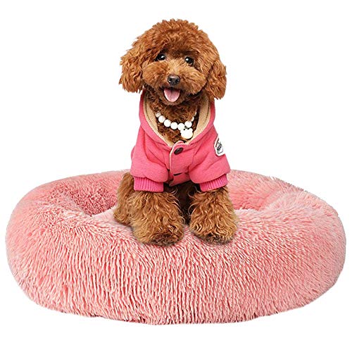 Katzenbett Hundebett Flauschig Waschbar rund Katzenkissen Hundekissen Plüsch Haustierbett Donut Hundekorb Katzenkorb für Katzen und kleine mittelgroßen Hunde (70CM, Rosa) von Cozywind