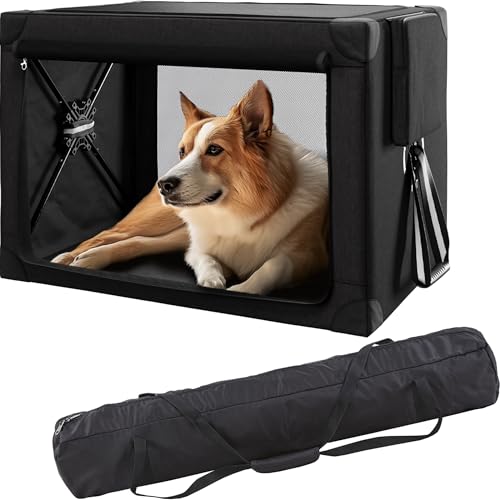 Cozzze Faltbare Hundebox – 81,3 cm, tragbare Hundebox für mittelgroße Hunde, faltbare Hundebox mit abnehmbarer Aufbewahrungstasche, abnehmbarem Polster und Netzfenstern für draußen und drinnen Cozzze Faltbare Hundebox – 81,3 cm, tragbare Hundebox für mittelgroße Hunde, faltbare Hundebox mit abnehmbarer Aufbewahrungstasche, abnehmbarem Polster und Netzfenstern für draußen und drinnen von Cozzze