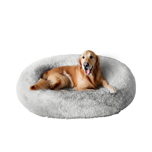 Cozzze Orthopädisches, beruhigendes Hundebett für extra große Hunde, XL, Anti-Angst-Haustierbett mit abnehmbarem, waschbarem Bezug, flauschiges Hundesofa, stützender Schaumstoff, Hellgrau Cozzze Orthopädisches, beruhigendes Hundebett für extra große Hunde, XL, Anti-Angst-Haustierbett mit abnehmbarem, waschbarem Bezug, flauschiges Hundesofa, stützender Schaumstoff, Hellgrau von Cozzze