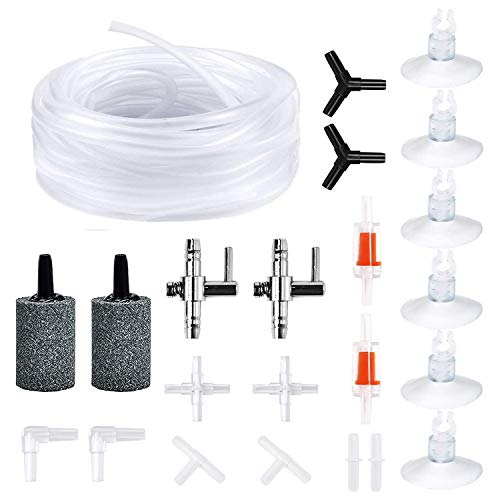Cpolebev Airline Tubing Aquarium LuftpumpenzubehöR für Aquarien mit Luftsteinen, RüCkschlagventilen, SaugnäPfen und AnschlüSsen von Cpolebev