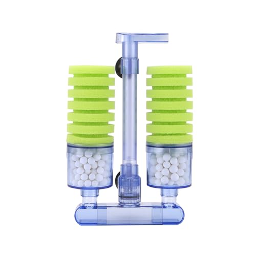 Cpolebev Aquarium Filter, Ultra Leise Aquarium Biochemischer Schwammfilter Aquarium Luftpumpe Fry Fisch Tank Aquarium Wasserfall Doppel Schaum Schwammfilter Xy-2882 von Cpolebev
