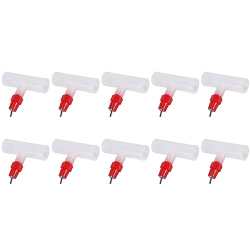 Cpolebev Chicken Nipples Tee Fittings - Vollautomatisches GeflüGelbewäSserungsset Chicken Water Drinker 10Er Pack von Cpolebev