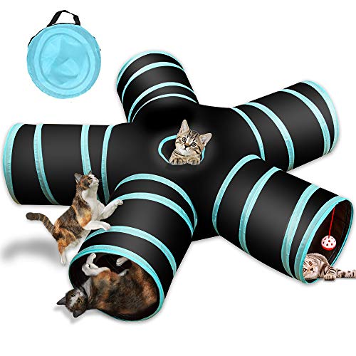 Katzenspielzeug Katzentunnel, Katze Spielzeug Hundenspielzeug Spieltunnel 5-Wege Pet Play Tunnel Tube für Katze, Welpe, Kitty, Kätzchen, Kaninchen von Cpvbobul