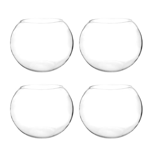 Craft And Party, Glasvase, 20,3 cm Höhe x 25,4 cm Breite, Set mit 4 Glasvasen, Bubble Bowl Vase für Terrarium, Blumenvase, Tafelaufsatz von Craft And Party