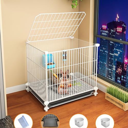 Encryption Bunny Käfig Kaninchenkäfig Haustierkäfig für Klein Indoor Outdoor Meerschweinchenkäfig mit Tablett und Fußmatten von CraftNestUK