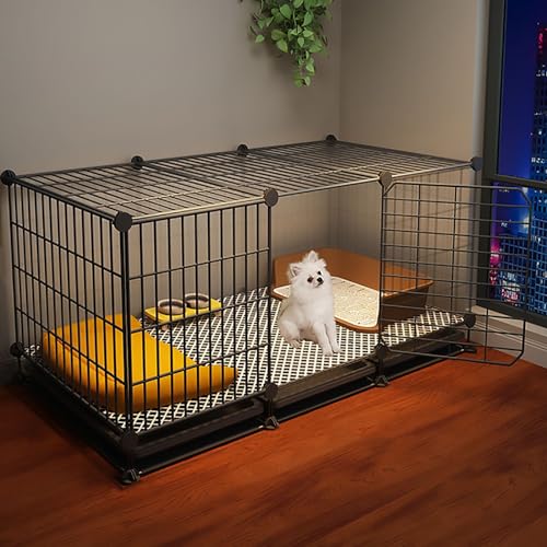 Hundekäfig für kleine Hunde, Drahtkäfig, abnehmbare Metallhütten, für Frettchen, Chinchilla, Kaninchen, Kleintiere (109 x 49 x 59 cm) von CraftNestUK