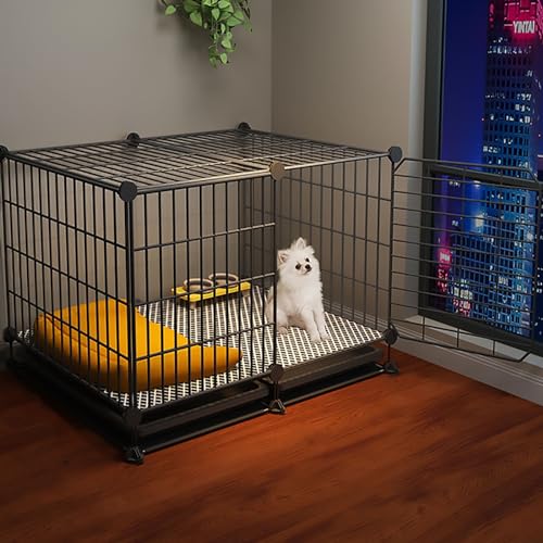 Hundekäfig für kleine Hunde, Drahtkäfig, abnehmbare Metallhütten, für Frettchen, Chinchilla, Kaninchen, Kleintiere (75 x 49 x 59 cm) von CraftNestUK