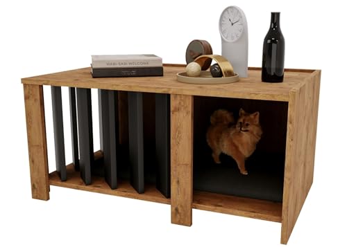 CraftPAK Hundehütte Indoor aus Holzwerkstoff – Hundehaus/Katzenhaus/Hundehütte für daheim im Möbelstil | großräumige Hundehöhle |Dog House Indoor Haustierhaus H45 x L92 x B58 cm - Braun CraftPAK Hundehütte Indoor aus Holzwerkstoff – Hundehaus/Katzenhaus/Hundehütte für daheim im Möbelstil | großräumige Hundehöhle |Dog House Indoor Haustierhaus H45 x L92 x B58 cm - Braun von CraftPAK