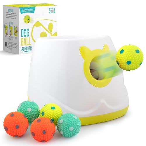Automatischer Hundeballwerfer - Hundeballapportiermaschine, Ballwerfer für Hunde, für kleine bis mittelgroße Hunde, interaktives Hundespielzeug mit 6 Latexbällen, Plug-in & Batterieoptionen - 4 Automatischer Hundeballwerfer - Hundeballapportiermaschine, Ballwerfer für Hunde, für kleine bis mittelgroße Hunde, interaktives Hundespielzeug mit 6 Latexbällen, Plug-in & Batterieoptionen - 4 von Crafts Central