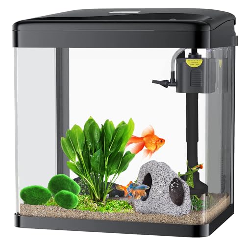 Craftsboys 15L Glas-Aquarium mit Filter und LED-Licht, Rechteckig, Schwarz, für Fische, Modern, Innenbereich Craftsboys 15L Glas-Aquarium mit Filter und LED-Licht, Rechteckig, Schwarz, für Fische, Modern, Innenbereich von Craftsboys