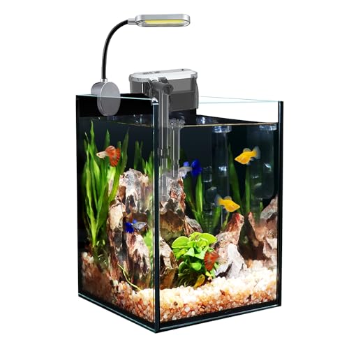 Craftsboys Aquarium-Starter-Kits, Nano-Glas-Aquarium mit Filter, LED-Licht für Aquascape DIY kleines Betta-Fischbecken von Craftsboys
