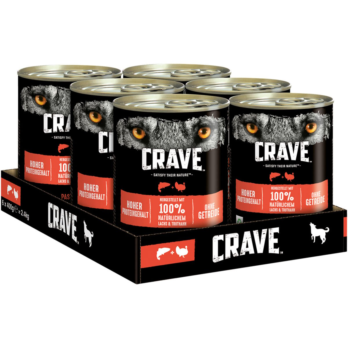 CRAVE Dose mit Lachs und Truthahn 12x400g von Crave