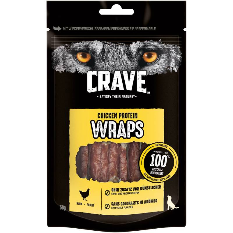 CRAVE Hund Protein Wraps mit Huhn 2x50g von Crave