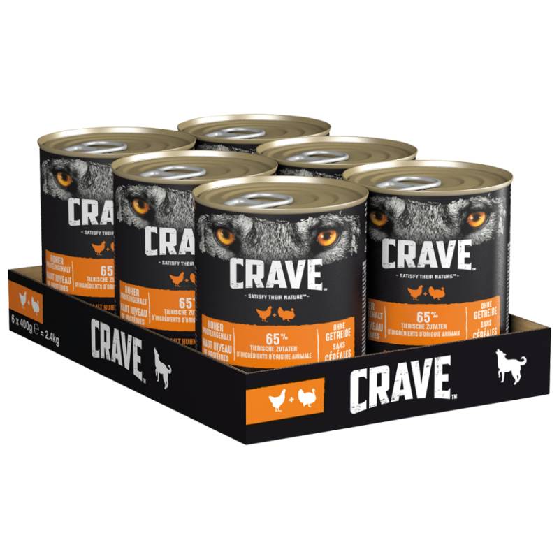 Crave Adult 6 x 400 g - Huhn und Truthahn Crave Adult 6 x 400 g - Huhn und Truthahn von Crave