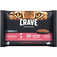 Crave Pouch 4 x 85 g - Pastete mit  Lachs & Huhn von Crave