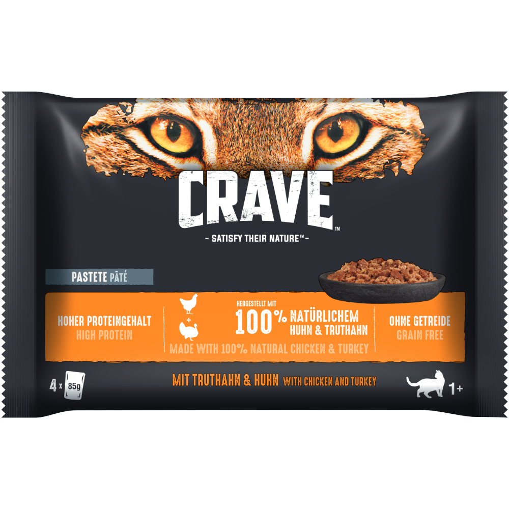 Crave mit Truthahn & Huhn Ergänzend: Crave Pouch Multipack Pastete mit Huhn & Truthahn von Crave