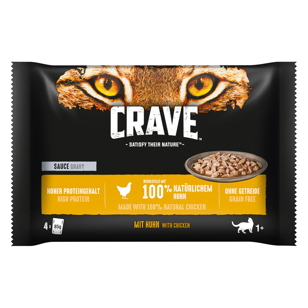 Sparpaket Crave Pouch Multipack 52 x 85 g - Sauce mit Huhn von Crave