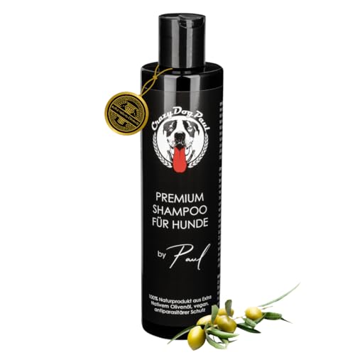 CrazyDogPaul Premium Hundeshampoo - Luxusfellpflege für Ihren Hund I für glänzendes Fell und gesunde Haut, hilft gegen Juckreiz, Zecken, Flöhe, Milben, Läuse, vegan, 100% natürlich von CrazyDogPaul